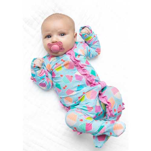 Cupcake Footie Pajama Non Slip, Finest Eco-Friendly Bamboo Viscose Fabric