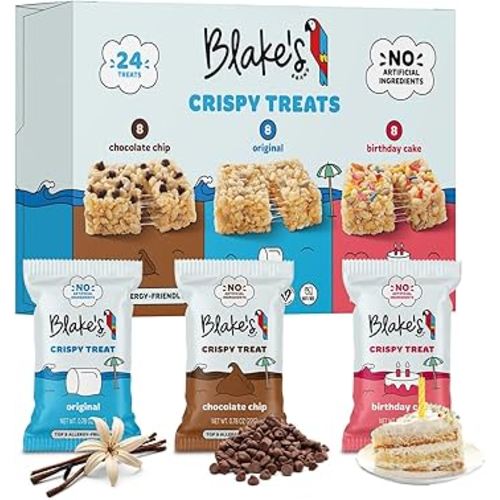 Blake’s Seed Based Crispy Treats – Variety Pack (24 Count), Vegan, Gluten Free, Nut Free & Dairy Free, Healthy Snacks for Kids or Adults, School Safe, Low Calorie Soy Free Snack