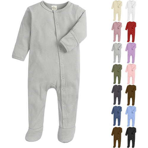 Newborn Sleepwear Button-Up Bodysuit,Baby Boy Clothes,Unisex Newborn Long Sleeve Snug Fits Footed Sleeper Pajamas