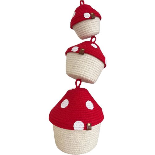 3-Piece Handmade Mushroom Storage Set - Functional and Decorative Organization for Home and Bathroom