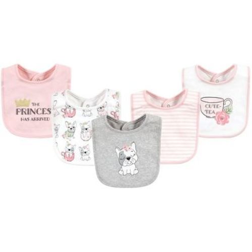 Hudson Baby Infant Girls Cotton Bibs, Girl Whimsical Dog, One Size
