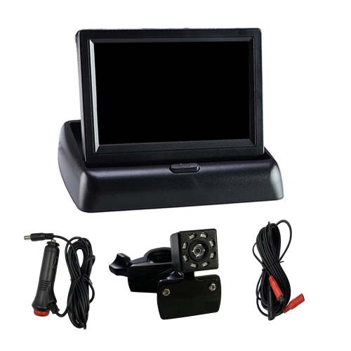 DJZ Baby Car Monitor - High Resolution 360 Degree Rotation Night Vision 4.3 Inch Foldable Baby Car Monitoring Camera for Auto