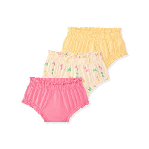 Garanimals Baby Girl Cotton Pull-On Bubble Shorts, Solids & Prints, 3-Pack, 0–24M