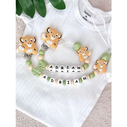 Custom Pacifier Clip Lion Simba ,Gift Ideas Birthday Baby