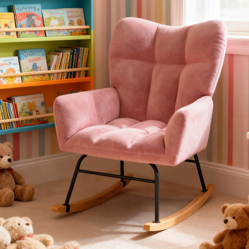 George Oliver Nursery Rocking Chair, Rocking Chairs for Nursery, Baby Rocker Chair, Glider Rocker, Pink & Reviews | Wayfair
