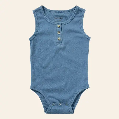 Henley Tank Onesie – Navy | 6-12 months