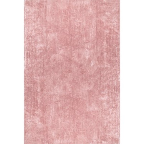 Nuloom Loni SuperiorWash Solid Machine Washable Shag Area Rug, 5' x 7', Pink