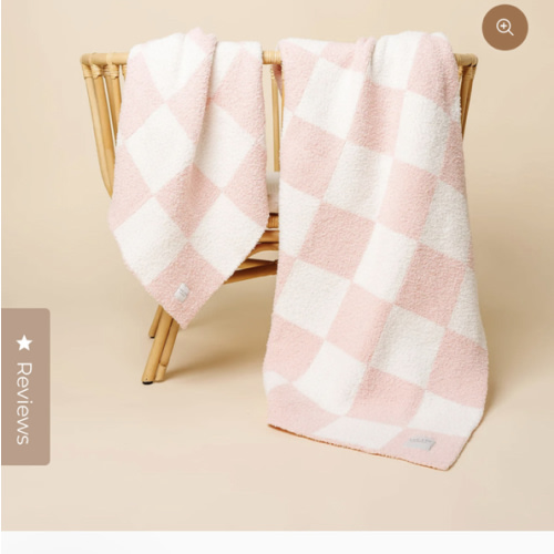 Chenille Blanket - Blush Check - Small & Large