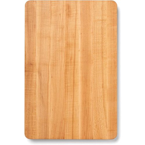John Boos Chop-N-Slice Series, 18" x 12" Maple Wood Cutting Board w/ Eased Corners, 1.25" Thick Butcher Block - Wooden Reversible Kitchen Prep Chopping Slab w/ Edge Grain Construction