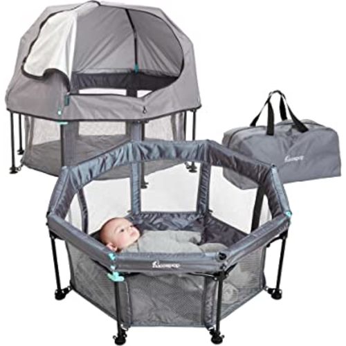 hiccapop MiniPod Baby Dome for On the Go | Travel Baby Tent for Beach Protects from Sun, Wind, Bugs | Lightweight Portable Baby Bed, Baby Beach Tent for Baby | On the Go Baby Dome for Outside & Inside