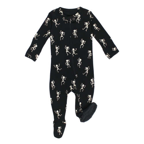 Organic 2-Way Zipper Footie in Dancing Skeletons – L'ovedbaby