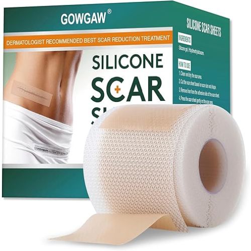 Medical Grade Silicone Scar Sheets, Silicone Scar Tape (1.6”x 60” Roll-1.5M), Professional Scar Removal Treatment, Reusable Silicone Scar Strip for Keloid, C-Section, Surgery, Burns, Acne Etc