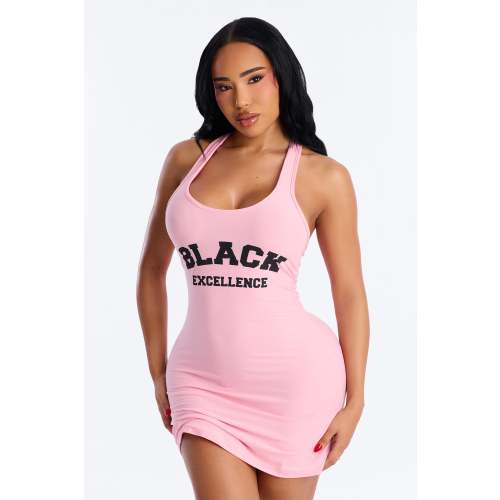 Black Excellence PJ Sleep Dress - Pink