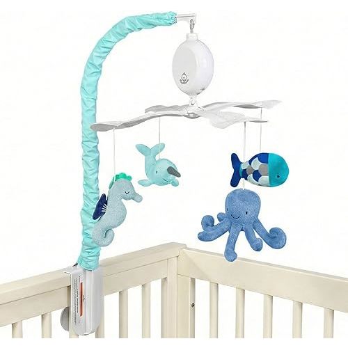 Giggle Babble Ocean Baby Mobile with Music – Calming Nautical Crib Mobile with Sea Animals, Soothing Lullabies for Peaceful Sleep, Nursery Decor for Boys or Girls