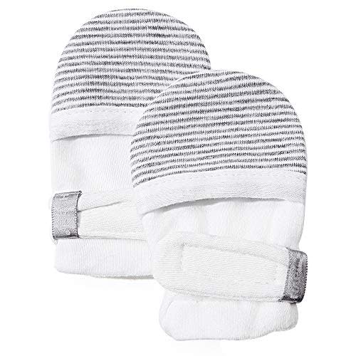 HAPIU Baby No Scratch Mittens Stay On, 100% Cotton Breathable, Adjustable Infant Gloves for Boys Girls, Newborn - 12 M