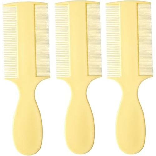 Vakly Fine Tooth Baby Comb [Pack of 3] Double Sided Hair Comb For Babies With Extra Fine Rounded Teeth for Newborn Baby's and Infants and Toddlers with Cradle Cap and Adults with Dandruff and Lice