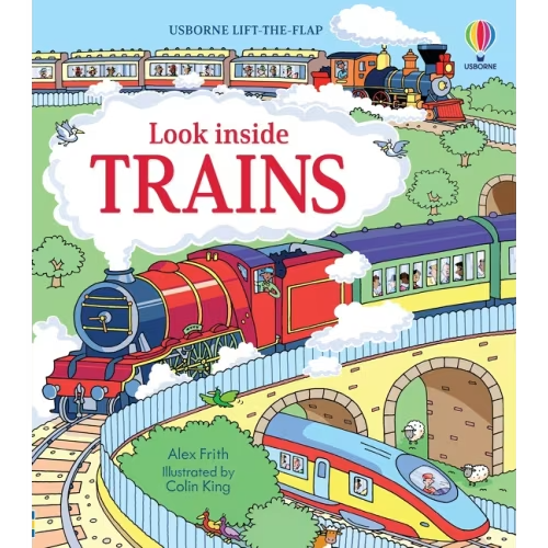 Look Inside Trains Book By Alex Frith, (Board Book) | Indigo