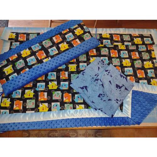 Pokemon  30 patterns  choose Crib Toddler Bedding Sheet - fitted sheet - Blanket - Pillow Case - Curtain - Valance 3d letters