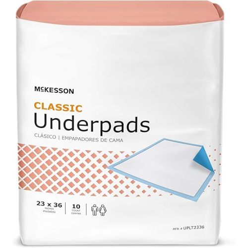 McKesson Classic Underpads, Incontinence Bed Pads 23" x 36" [150 Count], Light Absorbency, Disposable Chux Pads for Adults, Elderly, and Baby, Pee Pads