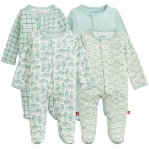Magnetic Me Organic Cotton 4-Pack Bundle | Magnetic Baby Footie Pajamas