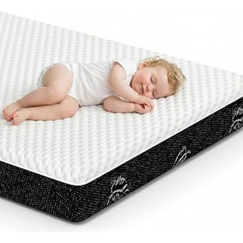 Crib Mattress, 52 x 27 Dual-Sided Memory Foam Baby and Toddler Mattress, Triple Layer Toddler Bed Mattress with Waterproof, Breathable, Removable Machine Washable Cover, Baby Mattresses for Crib