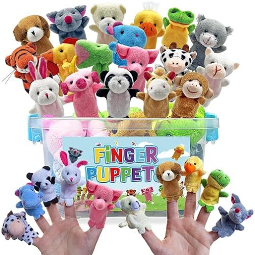 18 PCS Finger Puppets Set Mini Stuffed Animals for Storytelling Teaching Playtime Schools Birthday Party Gift Favor Supplies