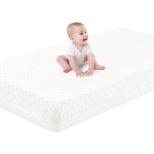 Crib Mattress, Dual-Sided Breathable Baby and Toddler Memory Foam Mattress with Removable and Washable Cover, 100% Knitted Fabric, Fits Standard Cribs and Toddler Beds, 52" x 28" x 5"