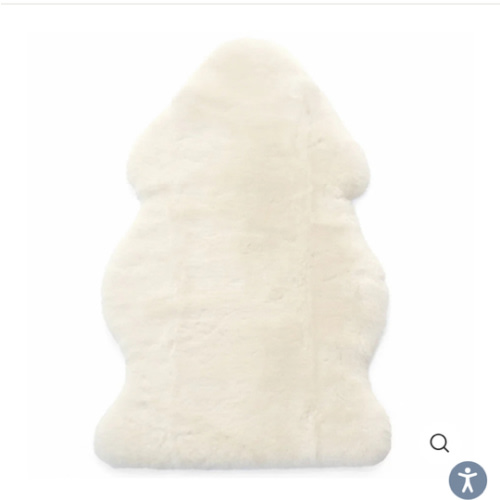 Sheepskin Rug for Babies, 100% Natural, Shorn Lambskin Wool, 2 x 3 Feet, Ivory