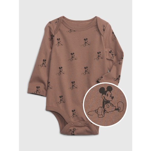 babyGap | Disney 100% Organic Cotton Mix and Match Mickey Mouse Bodysuit in squirrel brown