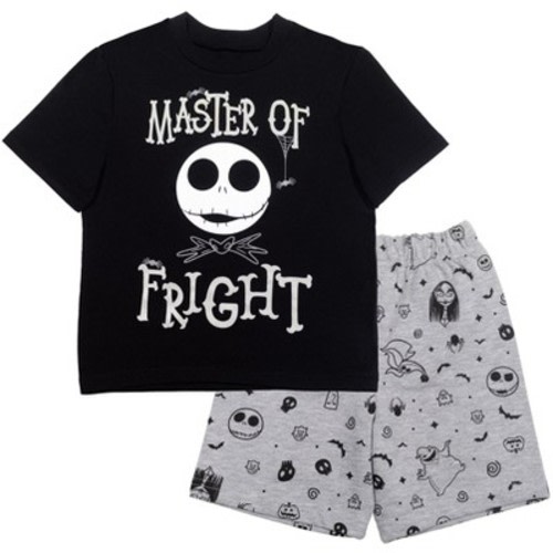 Disney Nightmare Before Christmas Jack Skellington Toddler Boys T-Shirt and Shorts Outfit Set Black/Gray 4T
