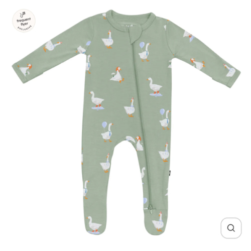 Zippered Footie in Silly Goose