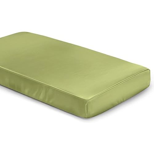 SiinvdaBZX Satin Crib Sheets for Baby Hair, Silky Soft Sage Green Crib Fitted Sheets for Standard Crib and Toddler Mattress, 28 x 52 x 8In (Pack of 1)