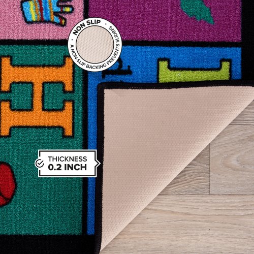 World Rug Gallery Kids Educational Learning Alphabet Non Slip Area Rug