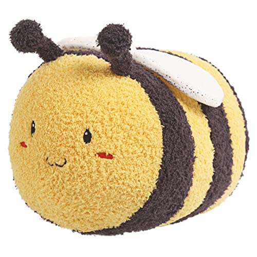 ARELUX 14in Soft Bee Stuffed Animal Plush Toy Cute Fuzzy Bumblebee Plushies Doll Realistic Cartoon Honeybee Anime Pillow Room Decor Birthday for Kids Friends Boys Girls