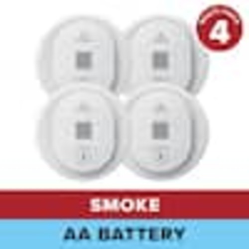 Kidde Compact 4 in. Battery Powered Smoke Detector with Photoelectric Sensor (4-Pack), 10SDR 21031438
