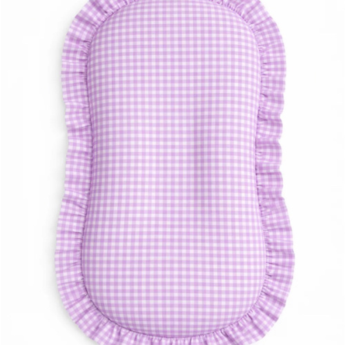 Purple Gingham Ruffle Baby Lounger Cover