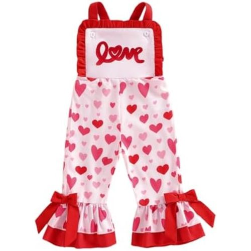 Rourufy Toddler Girl Easter Outfit Baby Bunny Carrot Overalls Flare Pants Girls Plaid Jumpsuit Bell Bottoms Summer Clothes