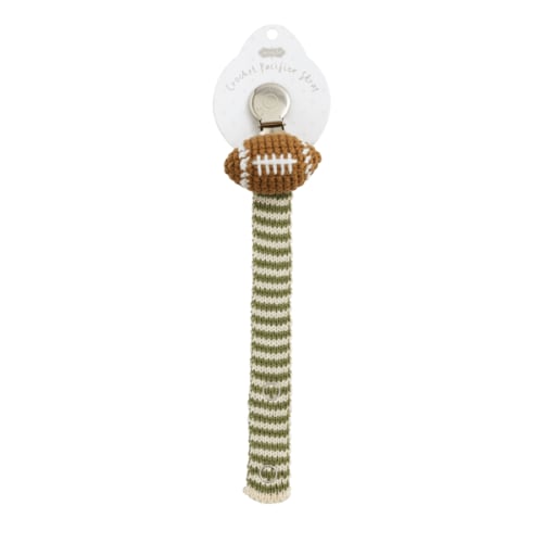 Crochet Football Pacy Clip with Secure Clip Design | Mud Pie