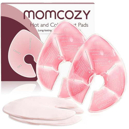 Momcozy Larger Breast Therapy Packs, Hot and Cold Breast Pads with 2 Soft Covers, Breastfeeding Essentials, 2 Pack