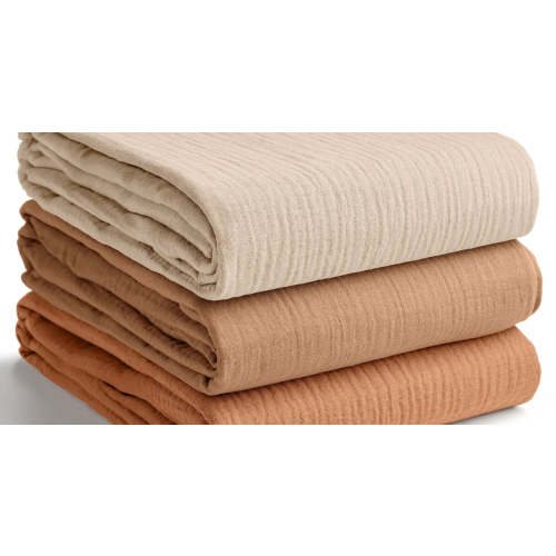 Muslin Swaddle Blankets, 42” x 42” in Sand, Cedar, Caramel, Pack of 3 | Comfy Cubs | Everetts Place