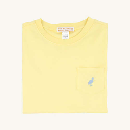 Carter Crewneck - Lake Worth Yellow with Sarasota Sky Stork