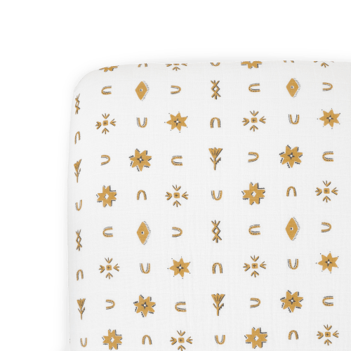 Cotton Muslin Crib Sheet - Conchos