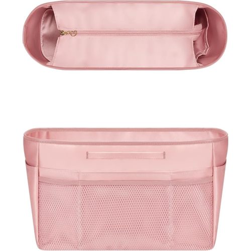 GIVLEFLY Large Purse Organizer Insert for Tote Bag, Lightweight Handbag Organizer with Multiple Pockets, Structured Bag Insert，Pink