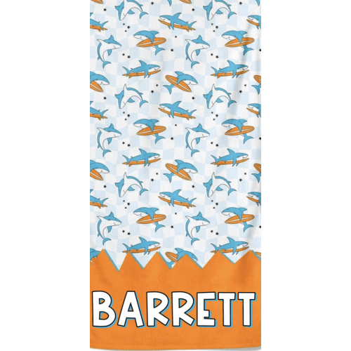 Totally Jawsome Personalized Kids Beach Towel