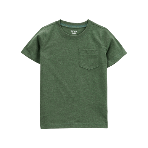 Baby Solid Short-Sleeve Pocket Tee - Dark Green - Carter's | Carter's