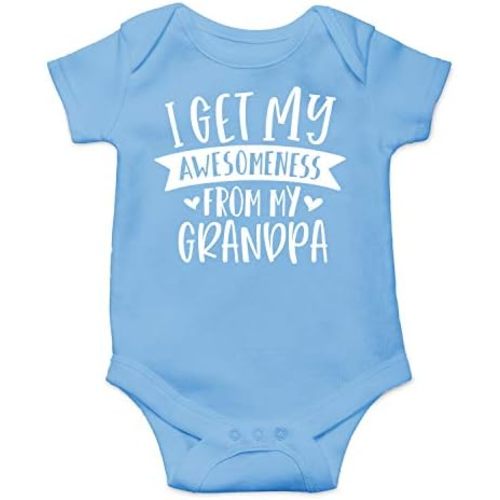 I Get My Awesomeness From My Grandpa - Funny Baby Essentials Bodysuit - Newborn Baby Boy Clothes