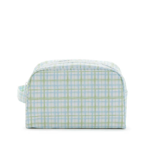 Stowaway Toiletry Bag Classic Plaid Green by TRVL Design | Lila & Hayes