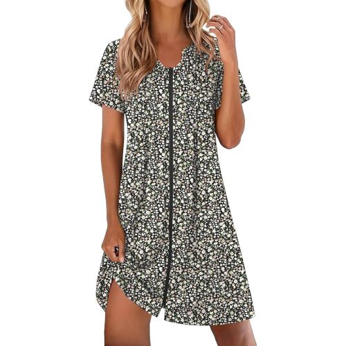 Women's Zipper Robe Mumu
