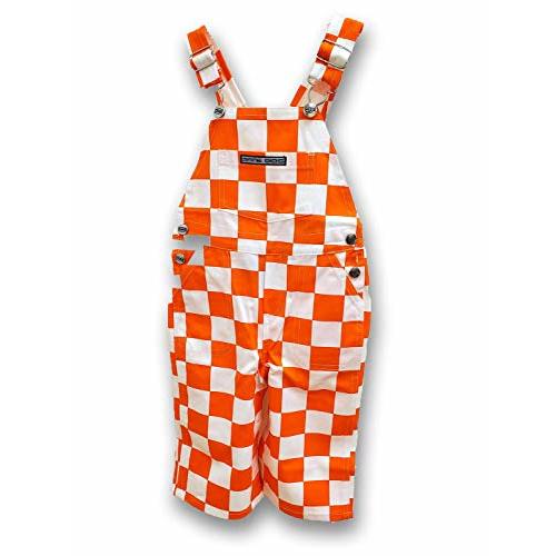 Game Bibs Infant Checkered Orange/White Overalls