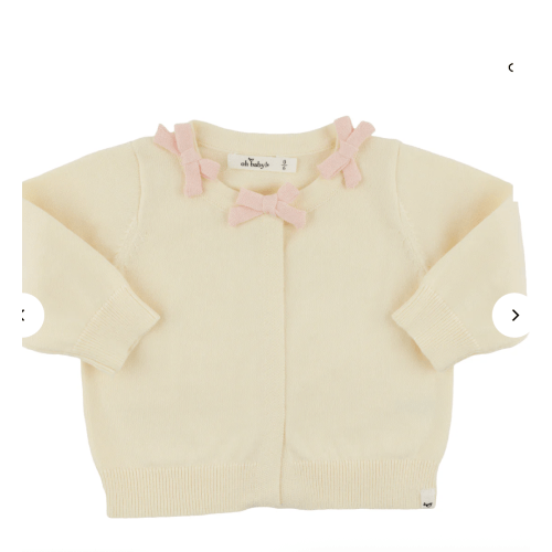 Mini Bow-Neck Knitted Long Sleeve Cardigan